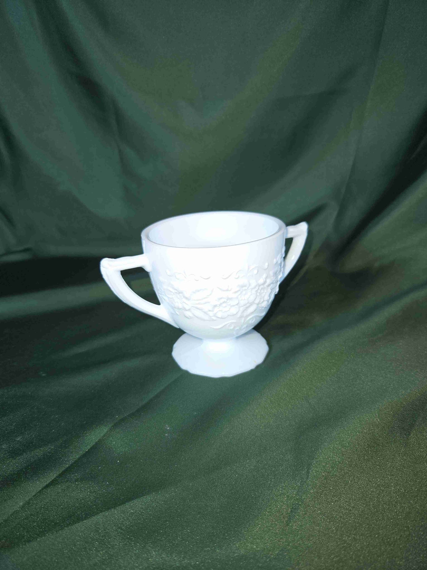 Curio - Milk Glass Sugar Bowl Indiana Glass