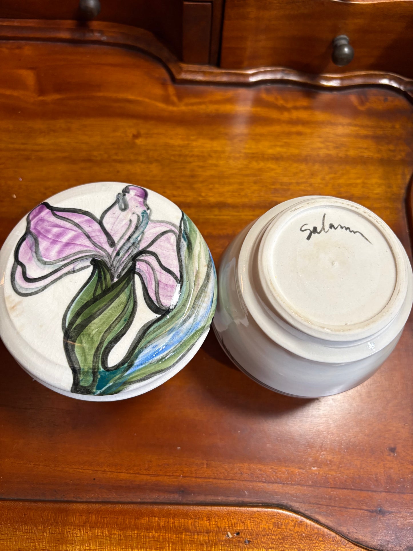 Artist-Signed Butter Bell Crock