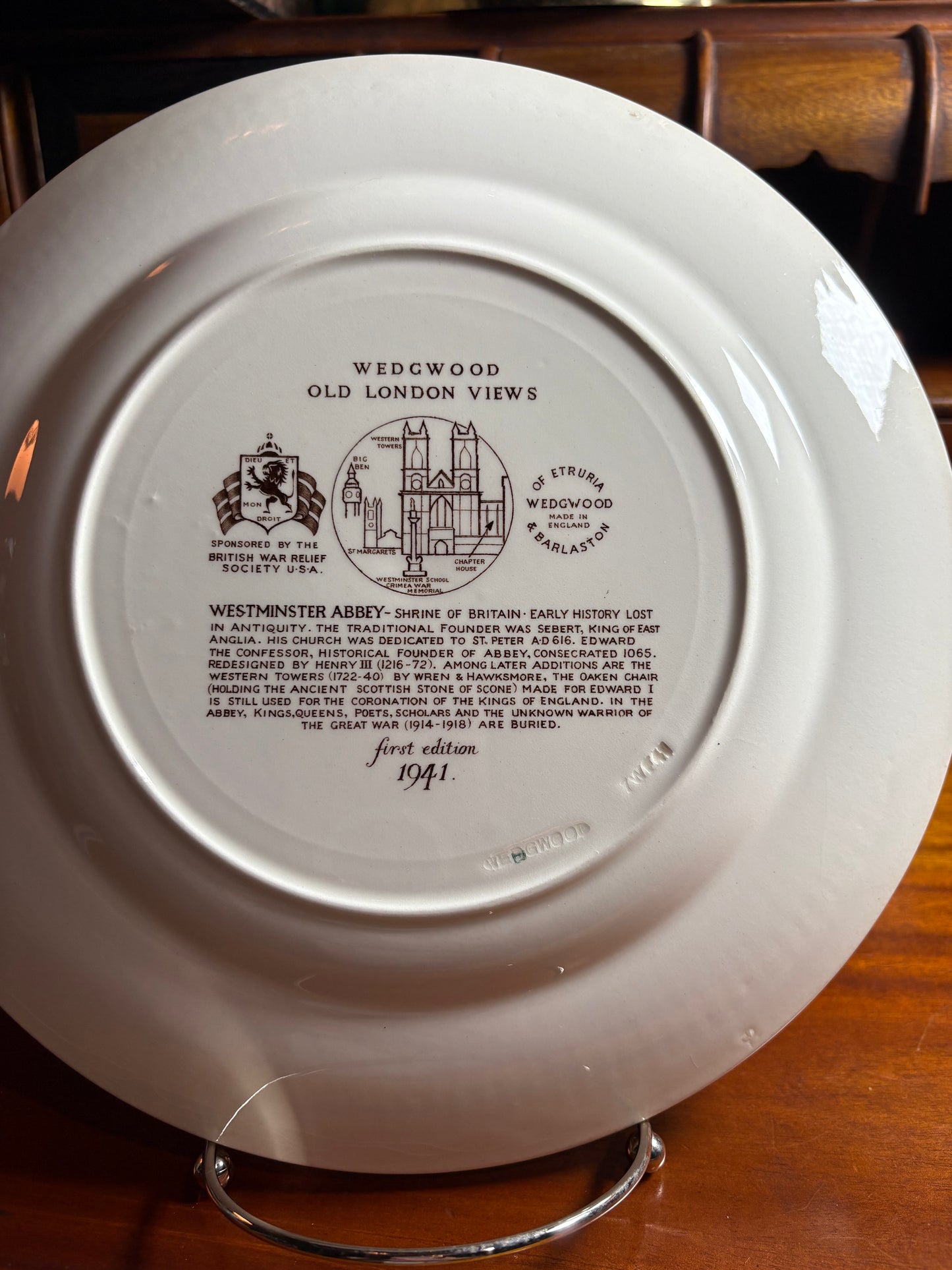 Wedgwood Edme Britain War Relief Plate