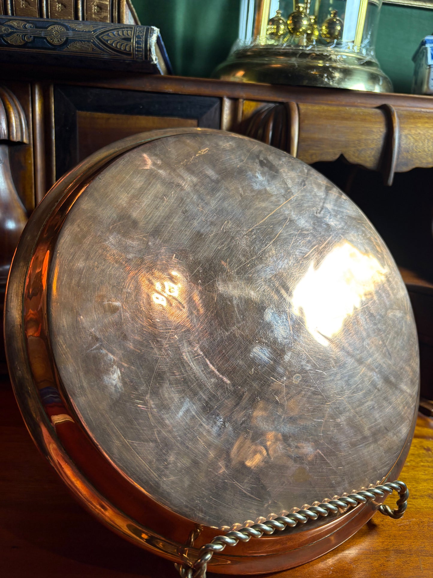 Antique Chinese Engraved Bronze Charger Plate
