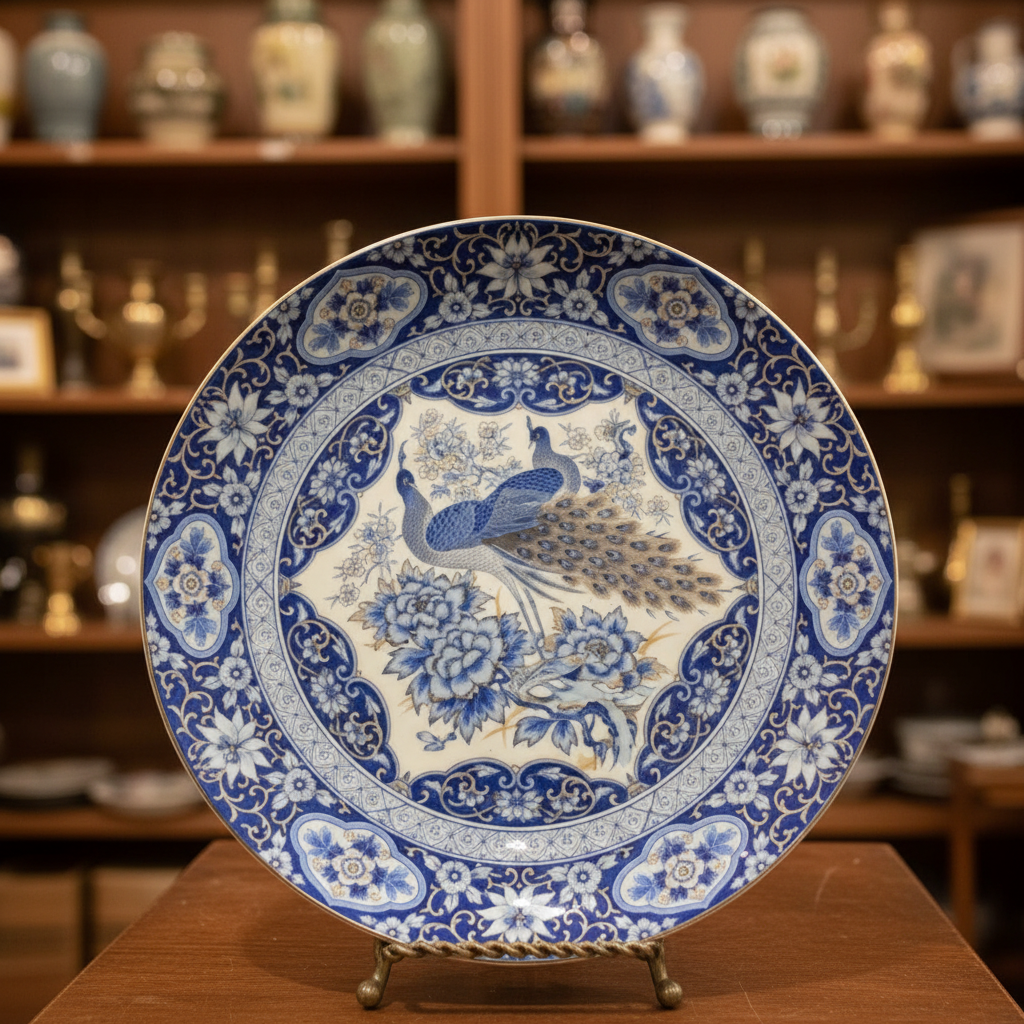 Japanese Porcelain Peacock Decorative Plate