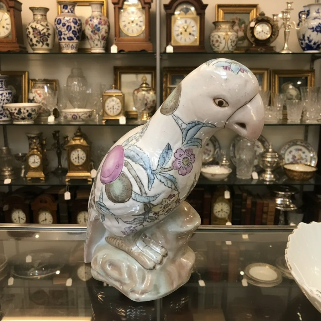 Chinese Export Porcelain Parrot Figurine