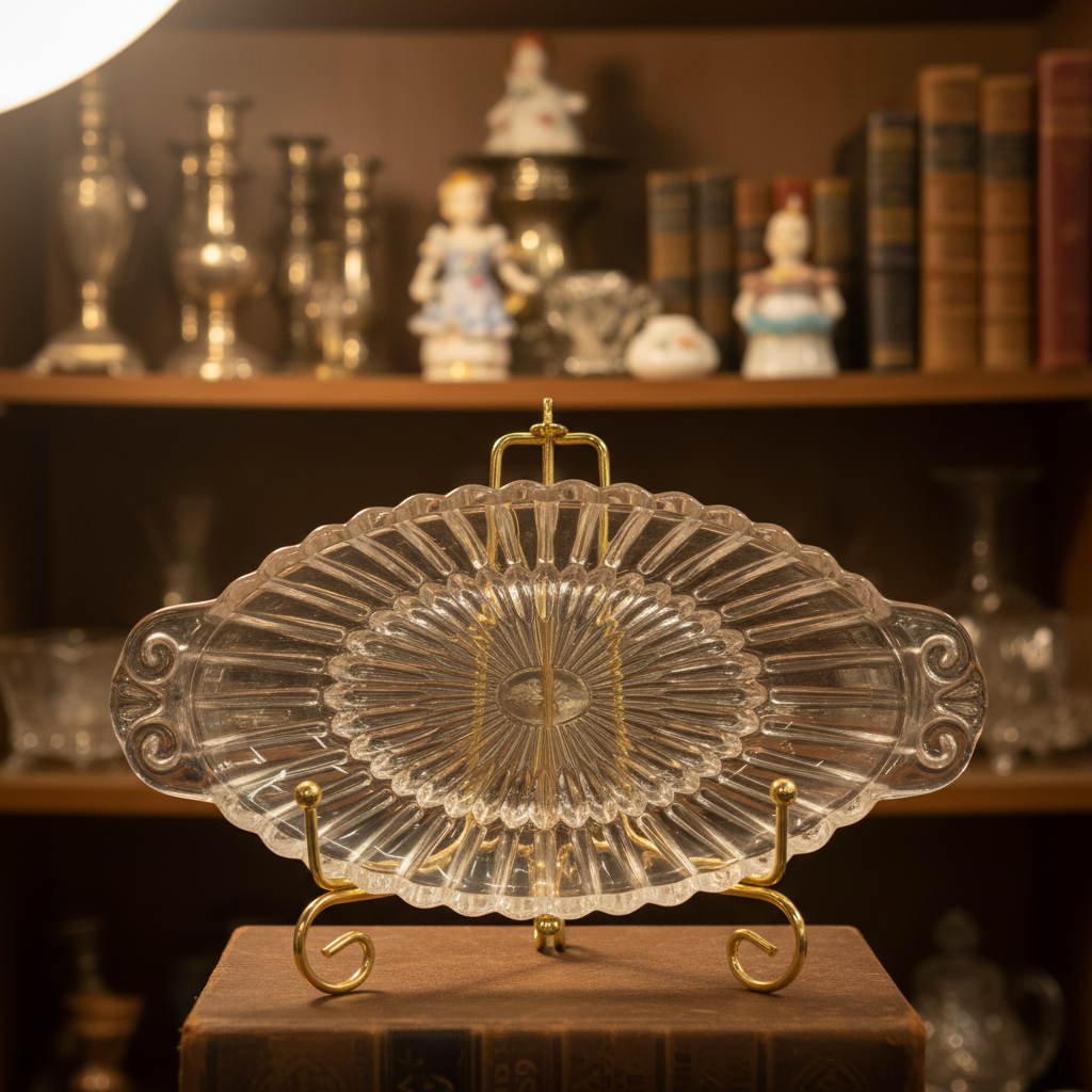 Early American Pressed Glass (EAPG) Relish Dish