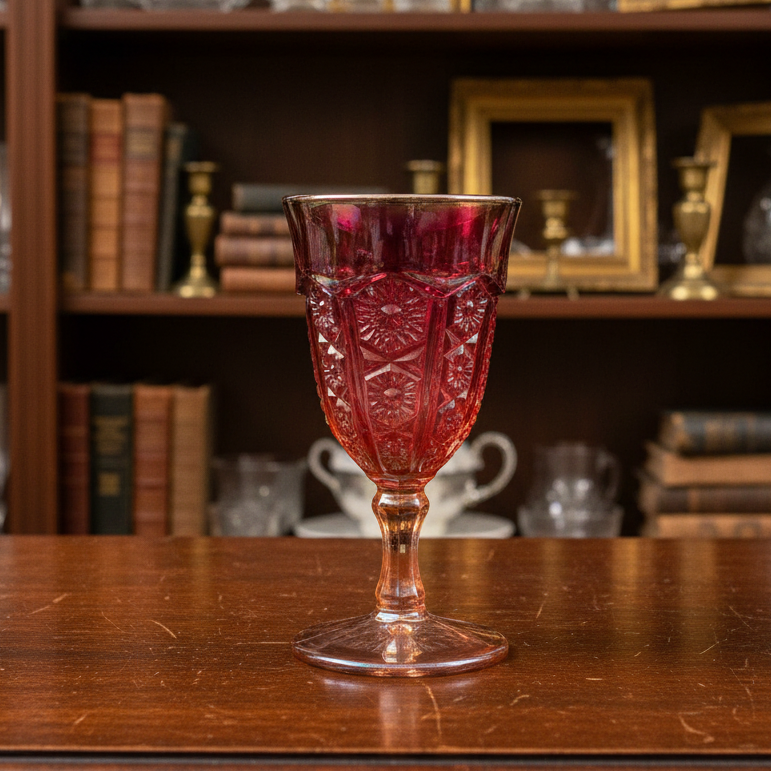Carnival Glass Goblet