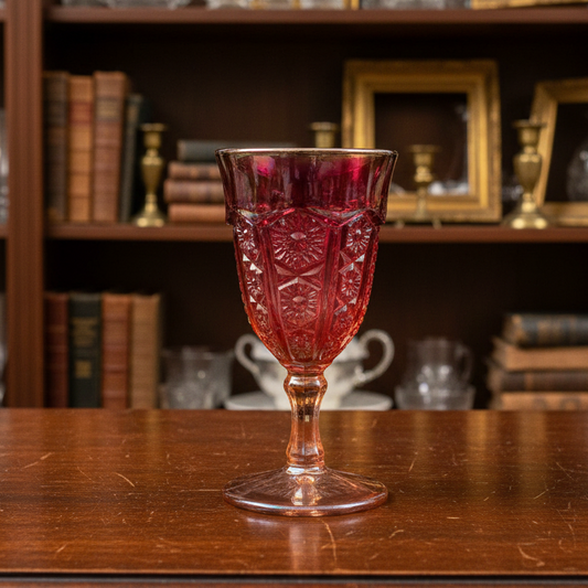 Aberina LE Smith Carnival Glass Goblet