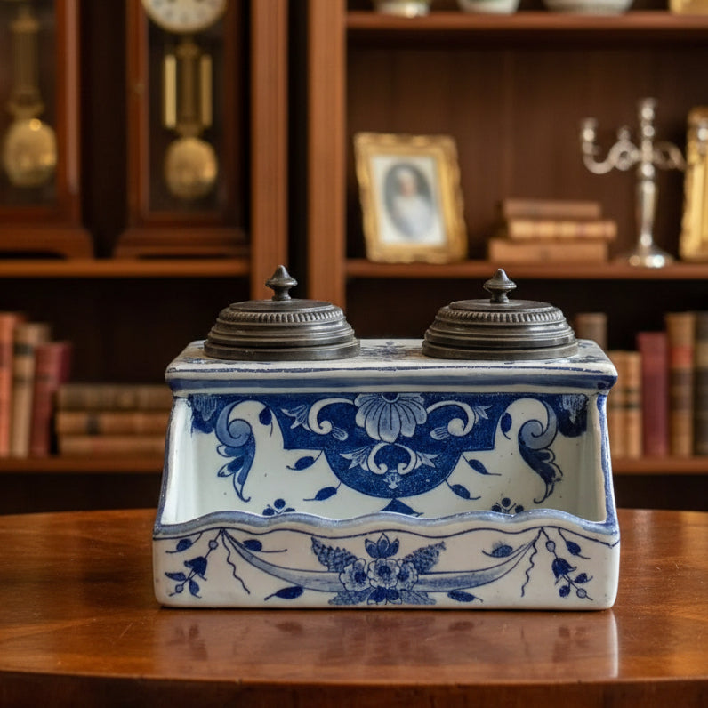 Rouen Faience Inkwell