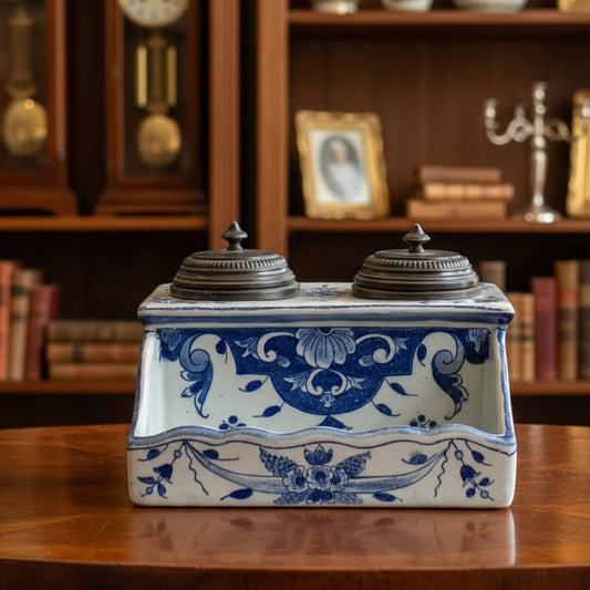 Rouen Faience Inkwell