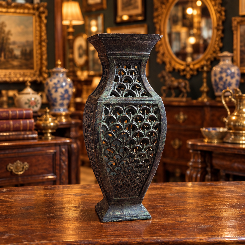 Bombay Company Pierced Metal Vase