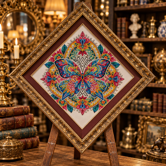 Framed Butterfly Mandala Diamond Painting