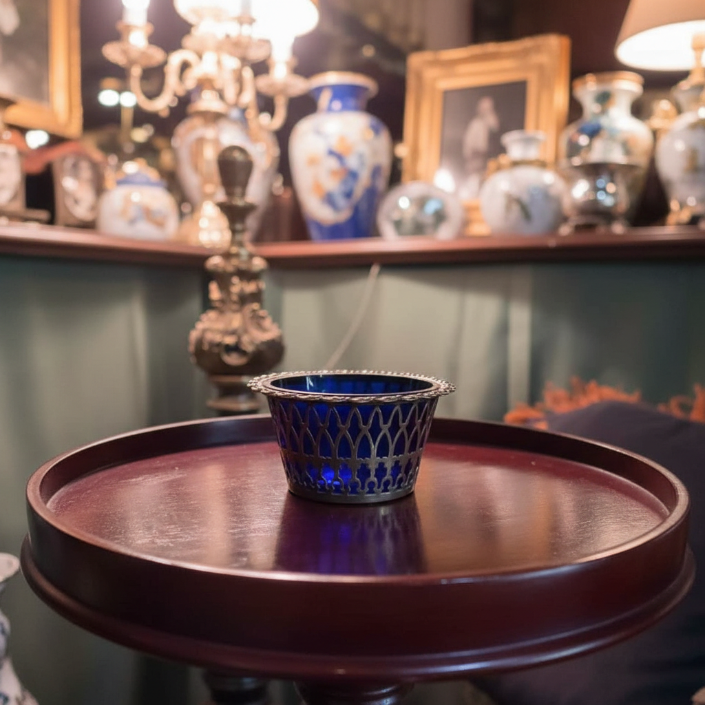 A Small Cobalt Filigree Finger Bowl