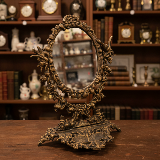 Gothic Gilded Cast Iron Vanity Mirror