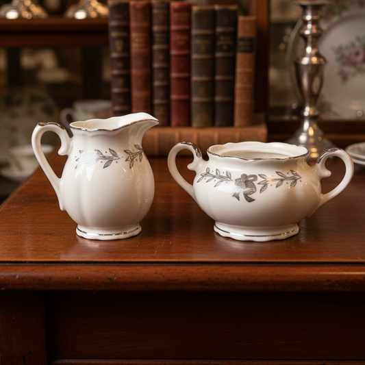 Lefton China 25th Anniversary Creamer Set