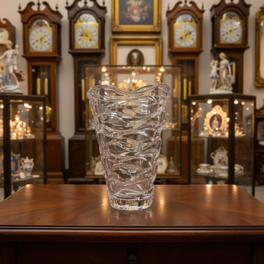Mikasa Atlantic Clear Glass Wavy Vase
