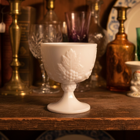 Colony Glass Harvest Milk Glass Sugar Bowl