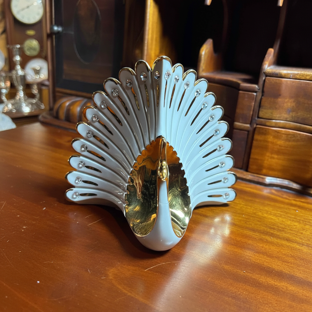 Polaris Collezione Porcelain Peacock Figurine