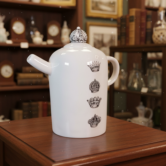 Rae Dunn Crown Ceramic Teapot