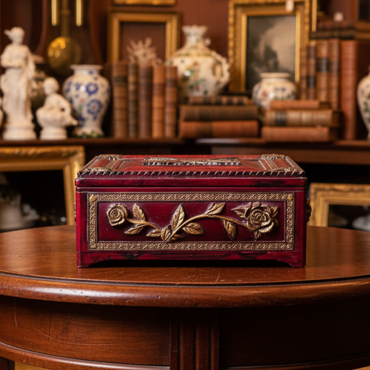 Resin Gilded Floral Decorative Box
