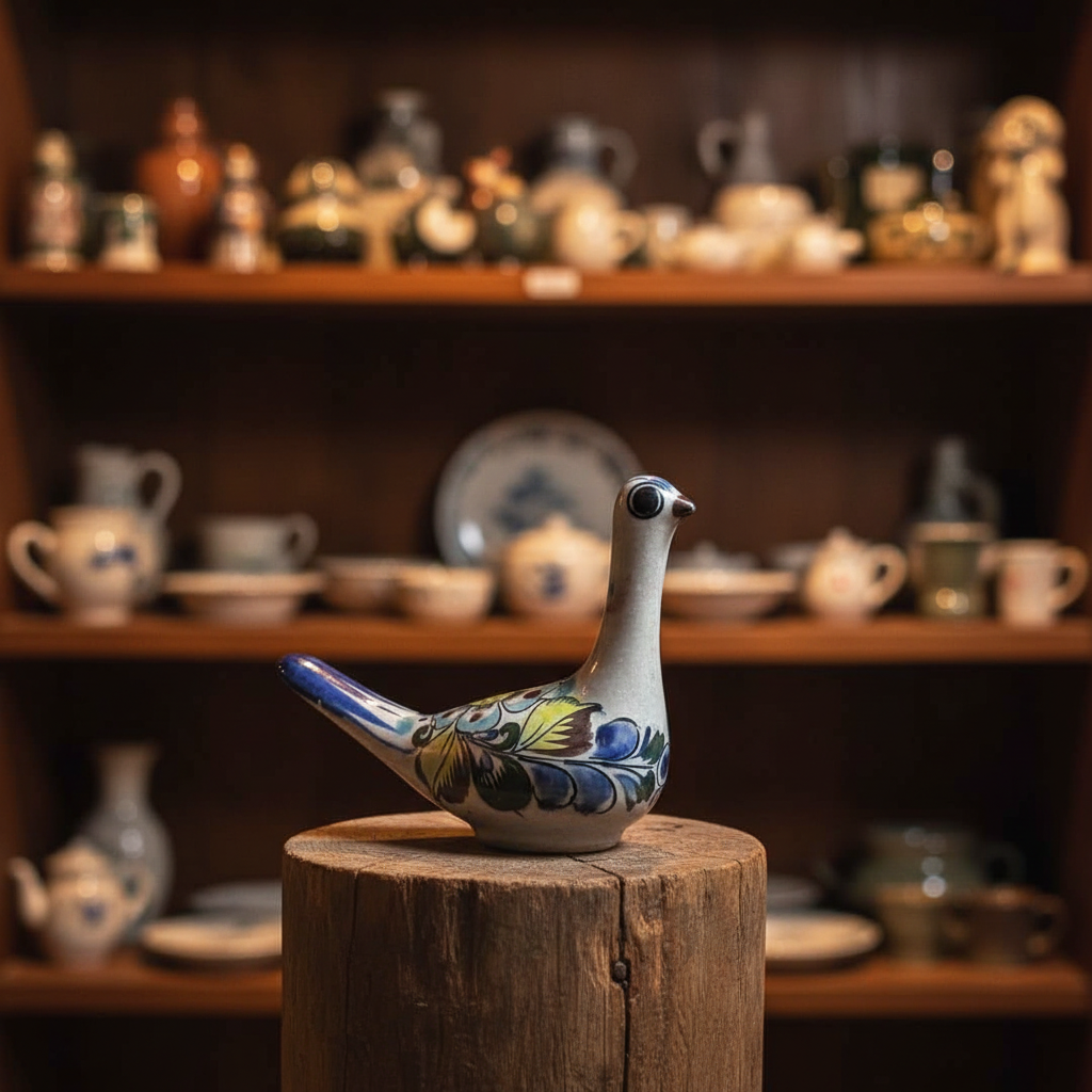 Tonalá Hand-Painted Pottery Bird
