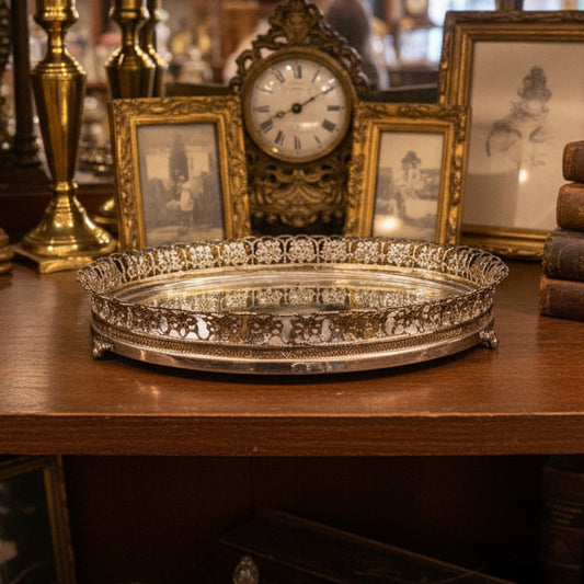Curio - Vintage Mirrored Oval Vanity Tray
