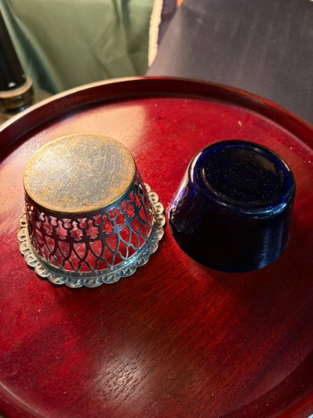 A Small Cobalt Filigree Finger Bowl