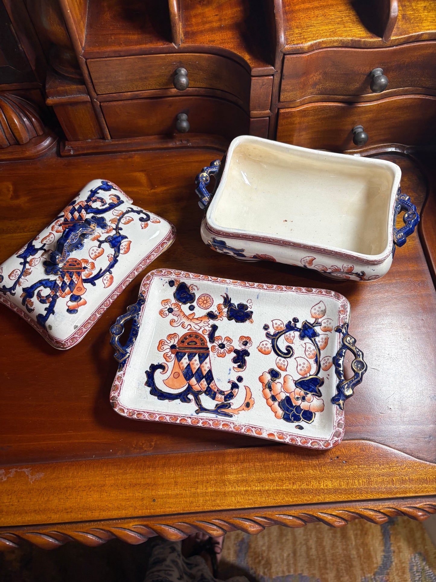 English Imari Ironstone Vegetable Tureen