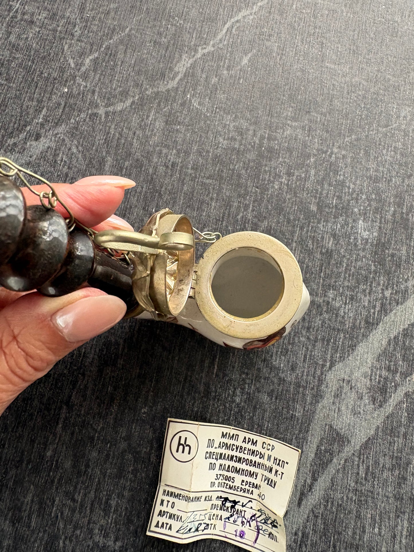 Soviet Armenian Porcelain Tobacco Pipe