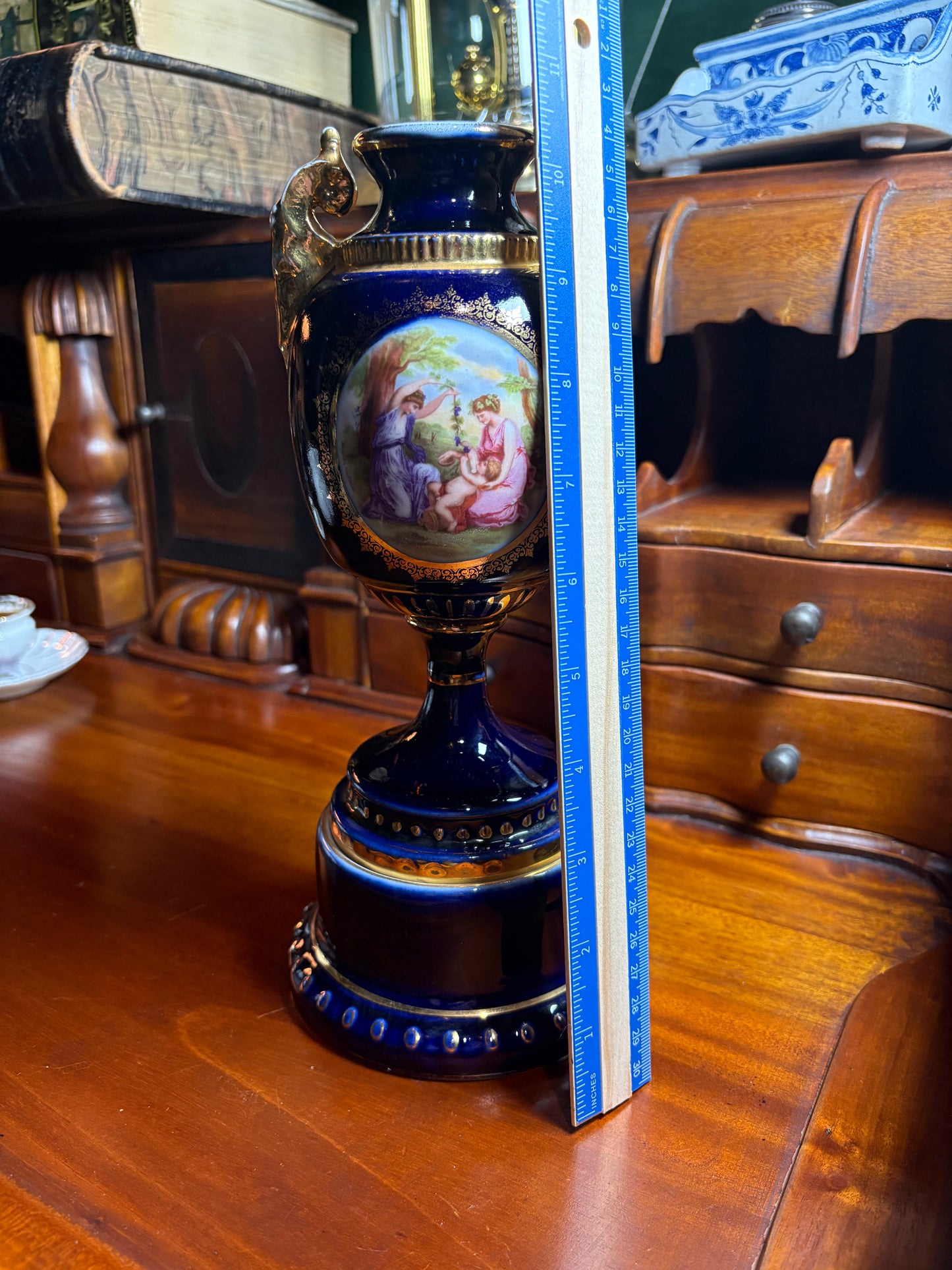 Sevres-Style Cobalt Gilt Porcelain Urn