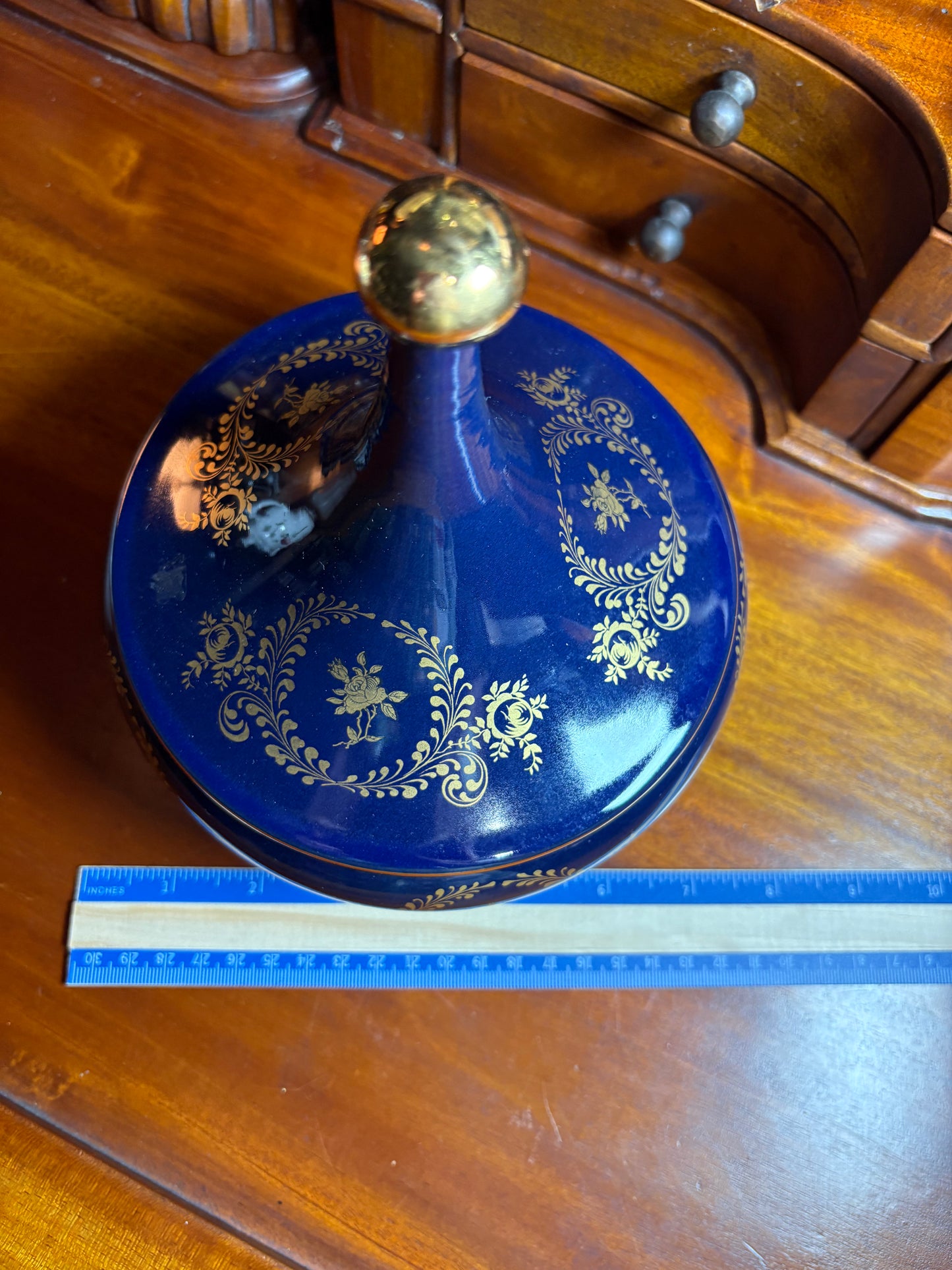 Verrachio Cobalt Porcelain Lidded Jar