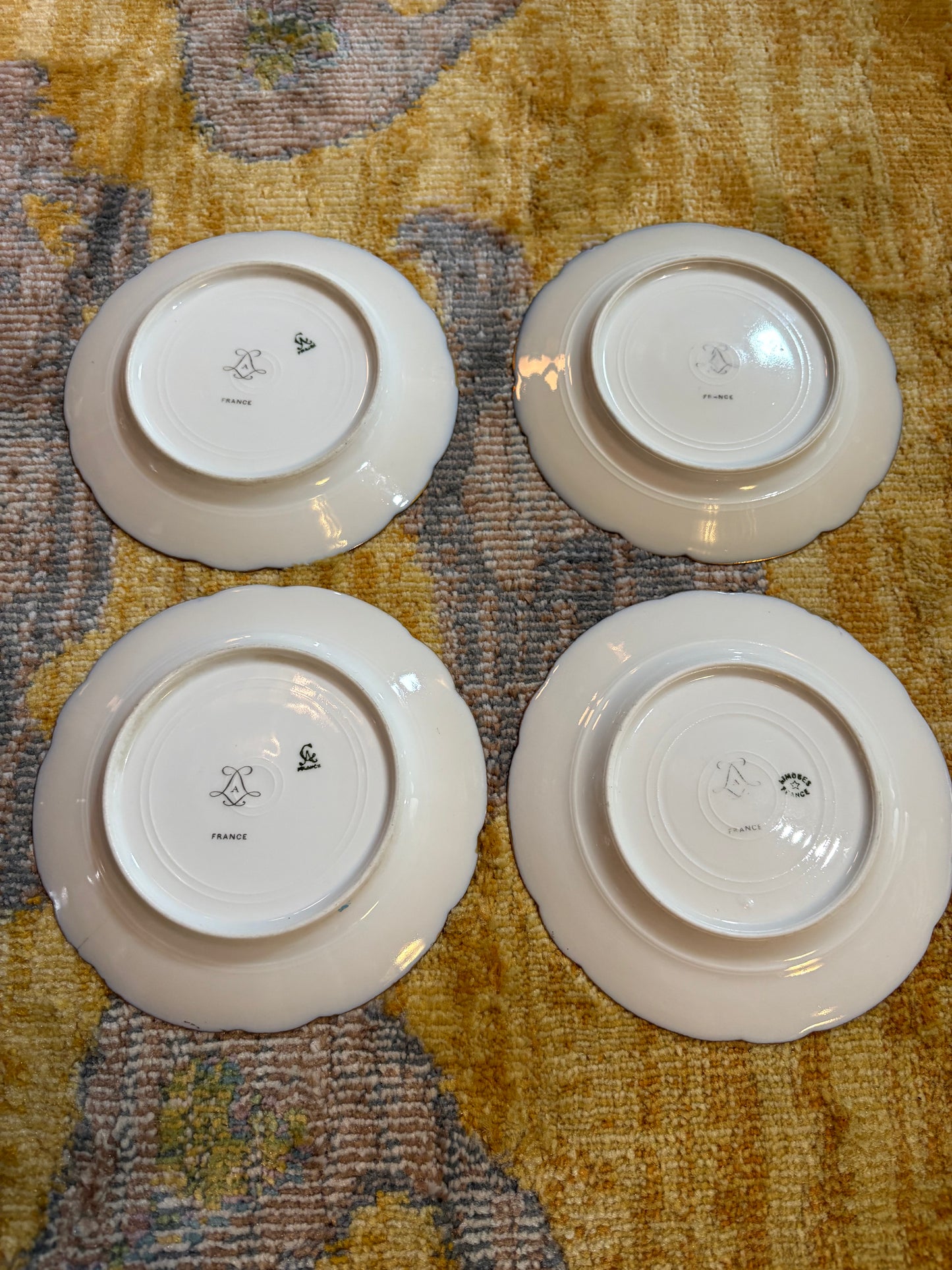 Limoges Cobalt Gilt Portrait Plates