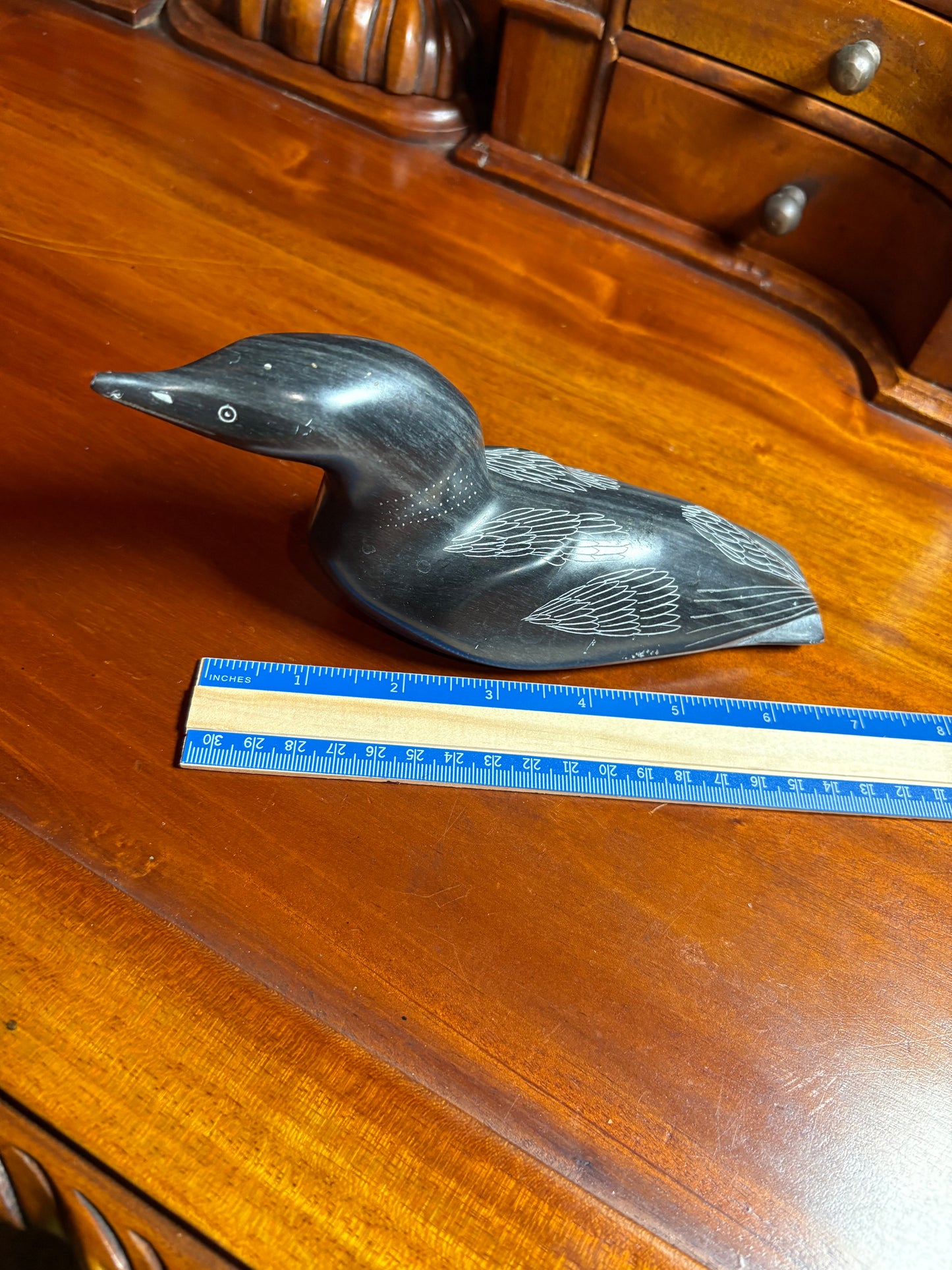 Inuit Soapstone Loon Carving