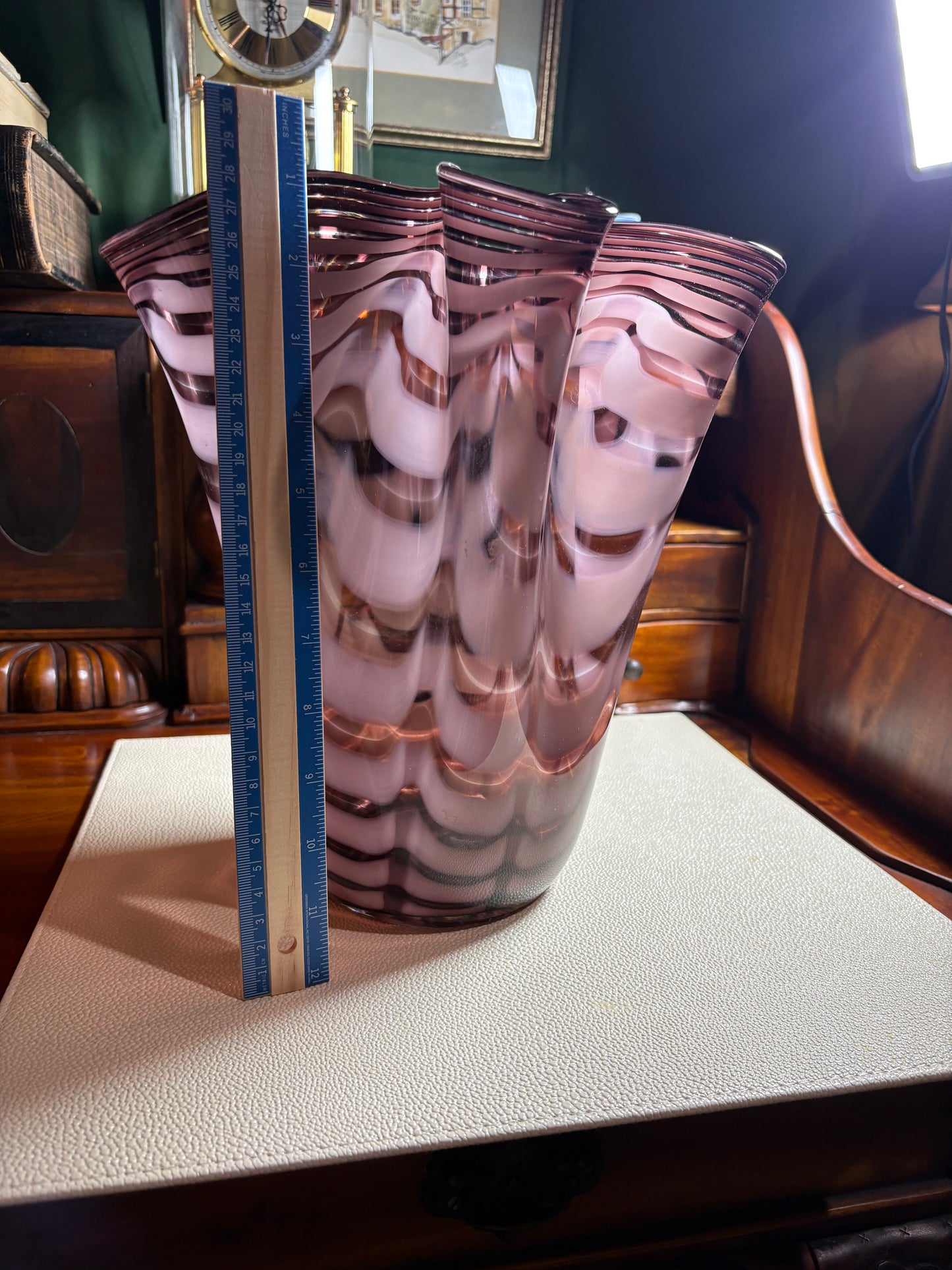 Royal Gallery Amethyst Handkerchief Art Glass Vase