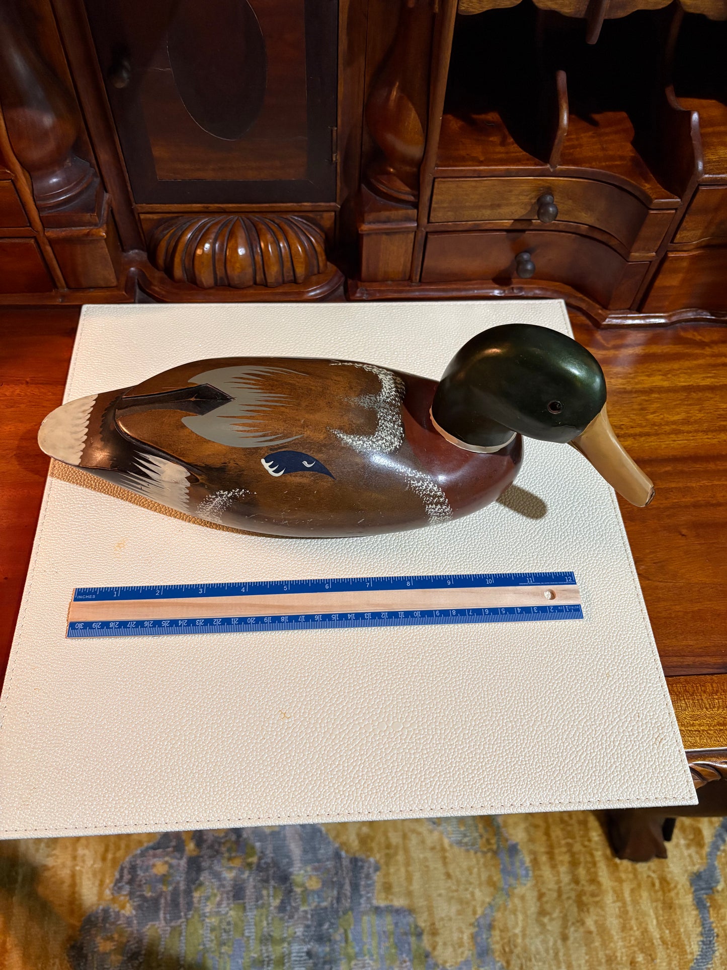 Carved Wooden Mallard Duck Decoy