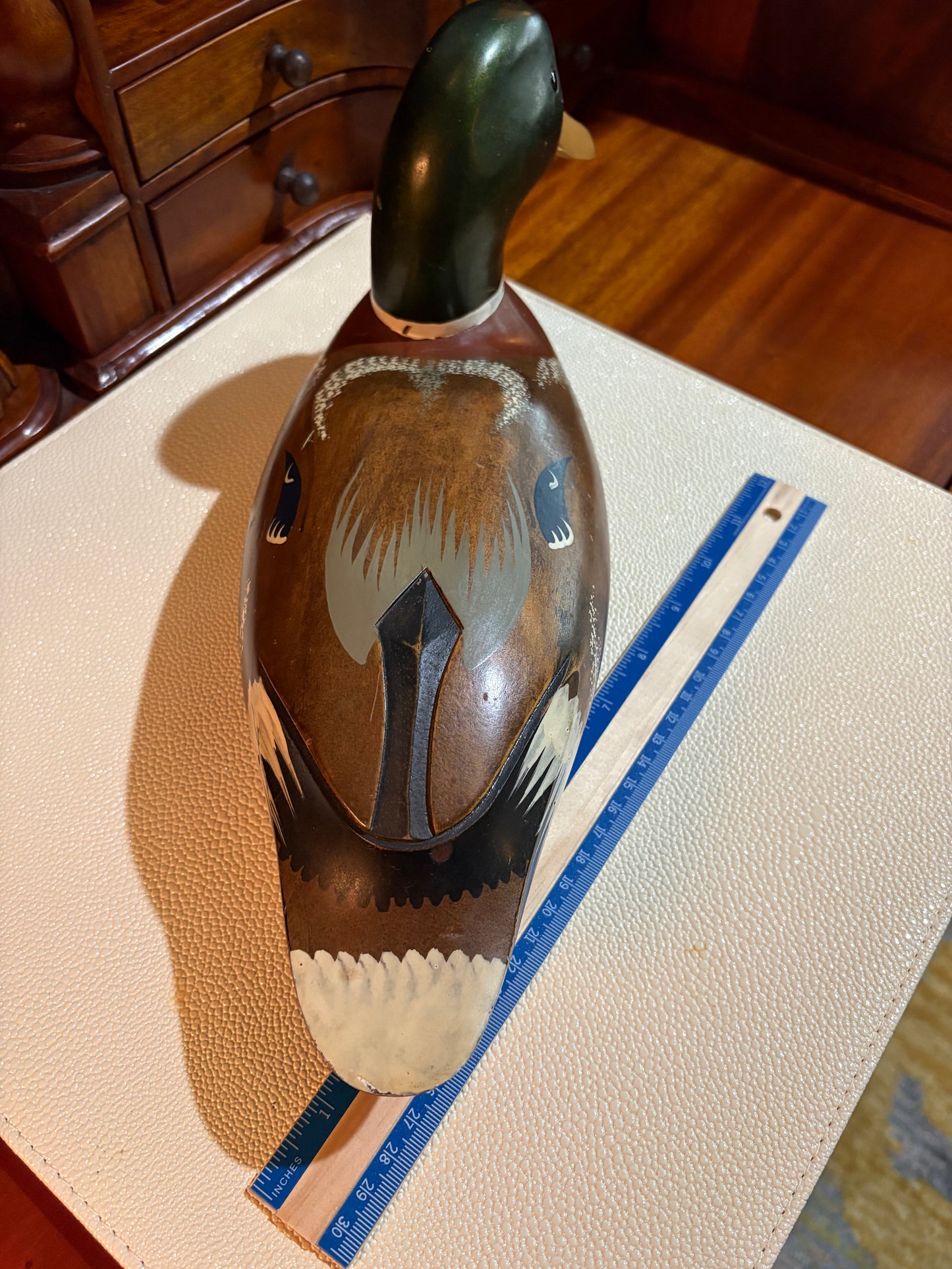 Carved Wooden Mallard Duck Decoy
