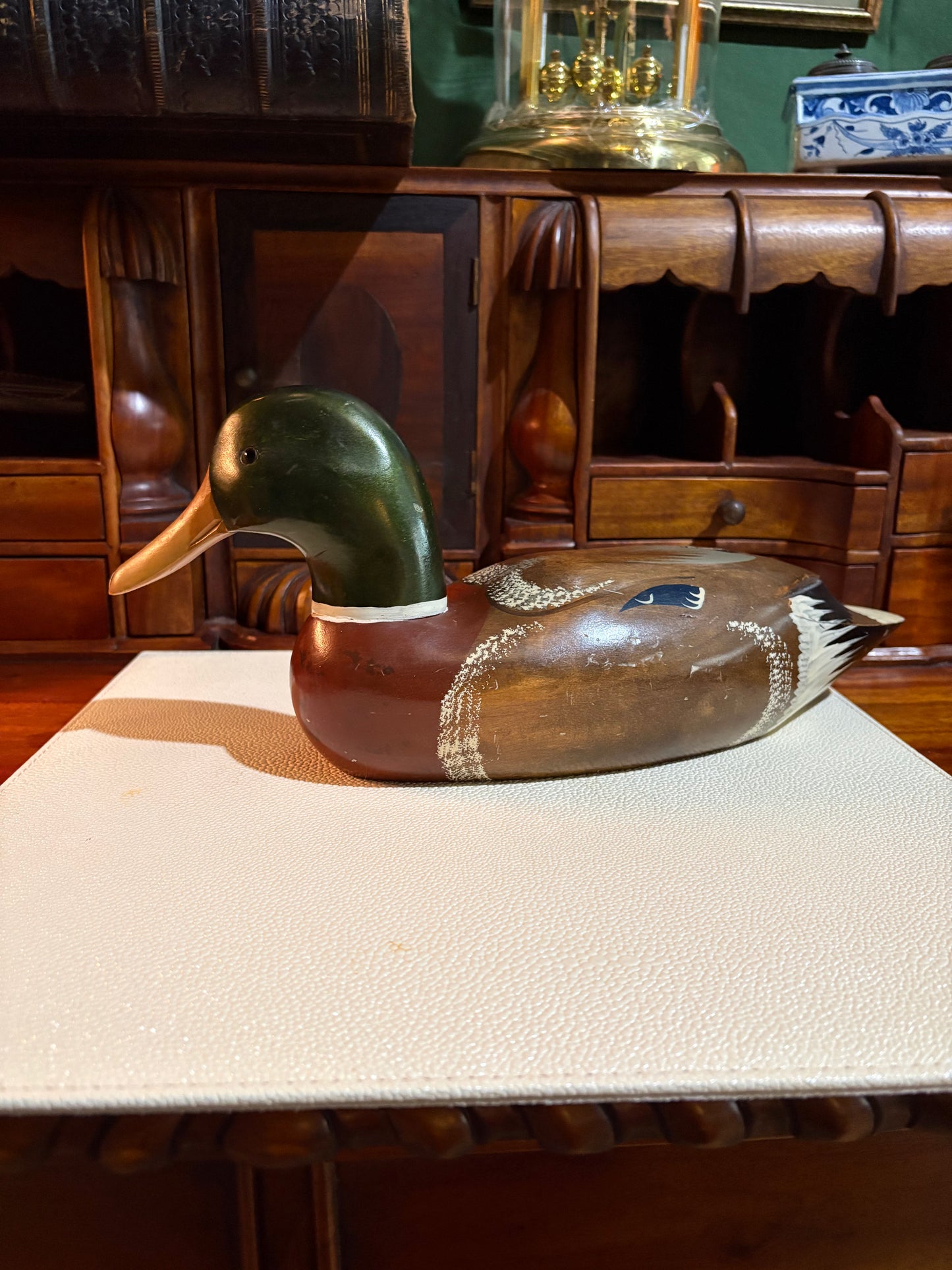 Carved Wooden Mallard Duck Decoy
