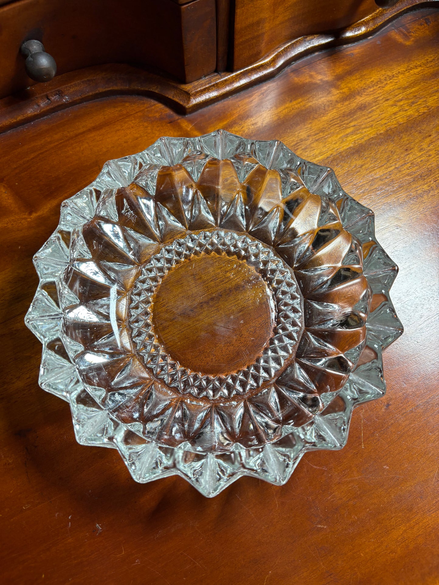 KIG Indonesia Crystal Glass Dish / Ashtray