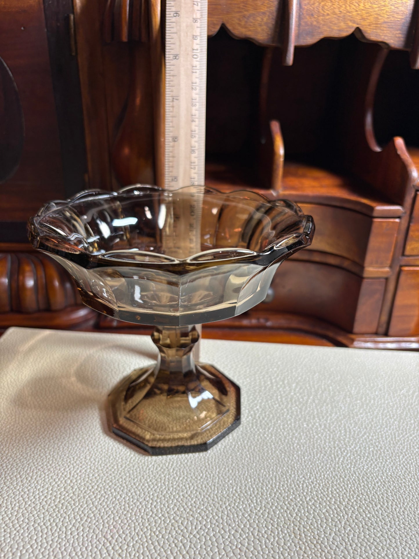 Fostoria Virginia Smoky Glass Compote