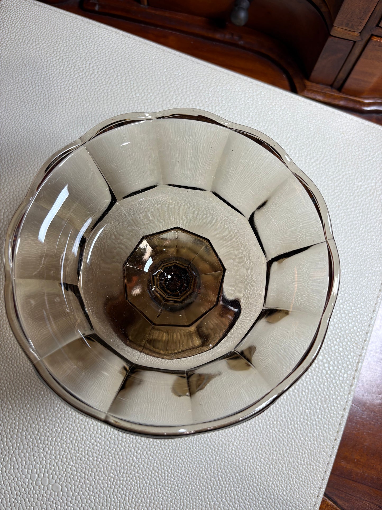 Fostoria Virginia Smoky Glass Compote