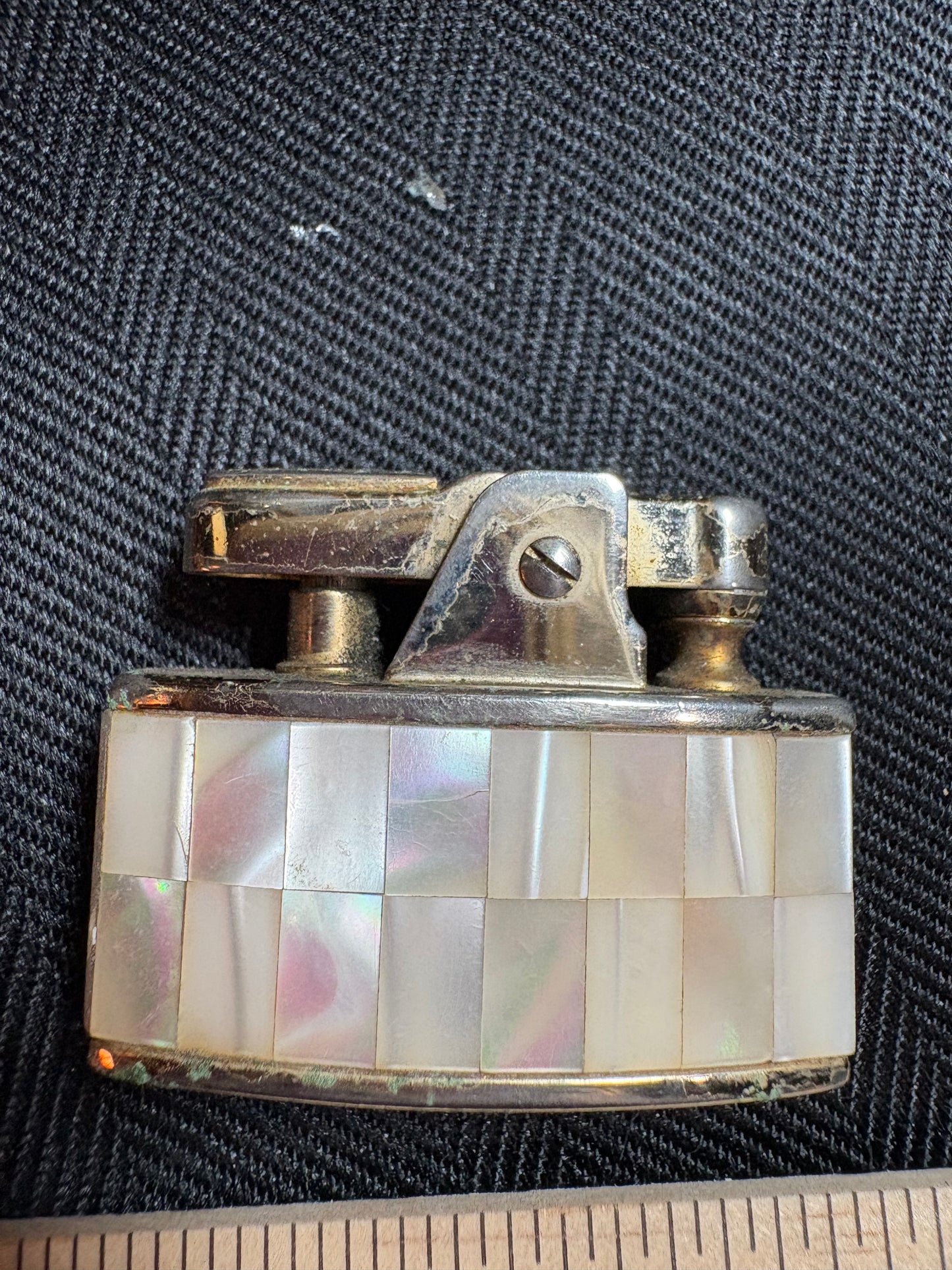 Vintage Ronson Mother-of-Pearl Mosaic Pocket Lighter