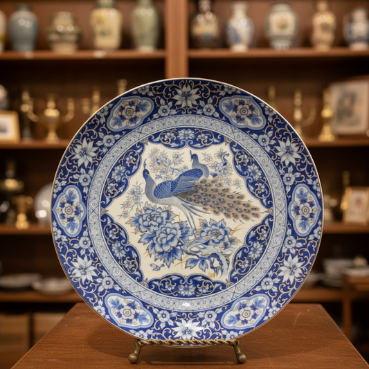 Japanese Porcelain Peacock Decorative Plate