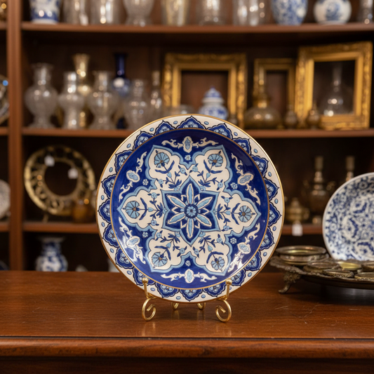 Seva Ceramic Plate with 24k Gold