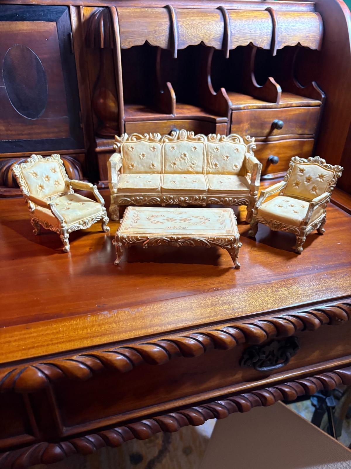 Vintage Rococo Miniature Living Room Set