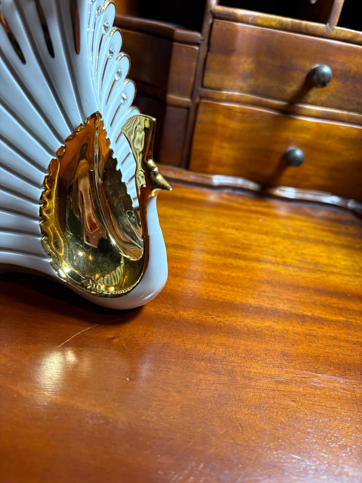 Polaris Collezione Porcelain Peacock Figurine