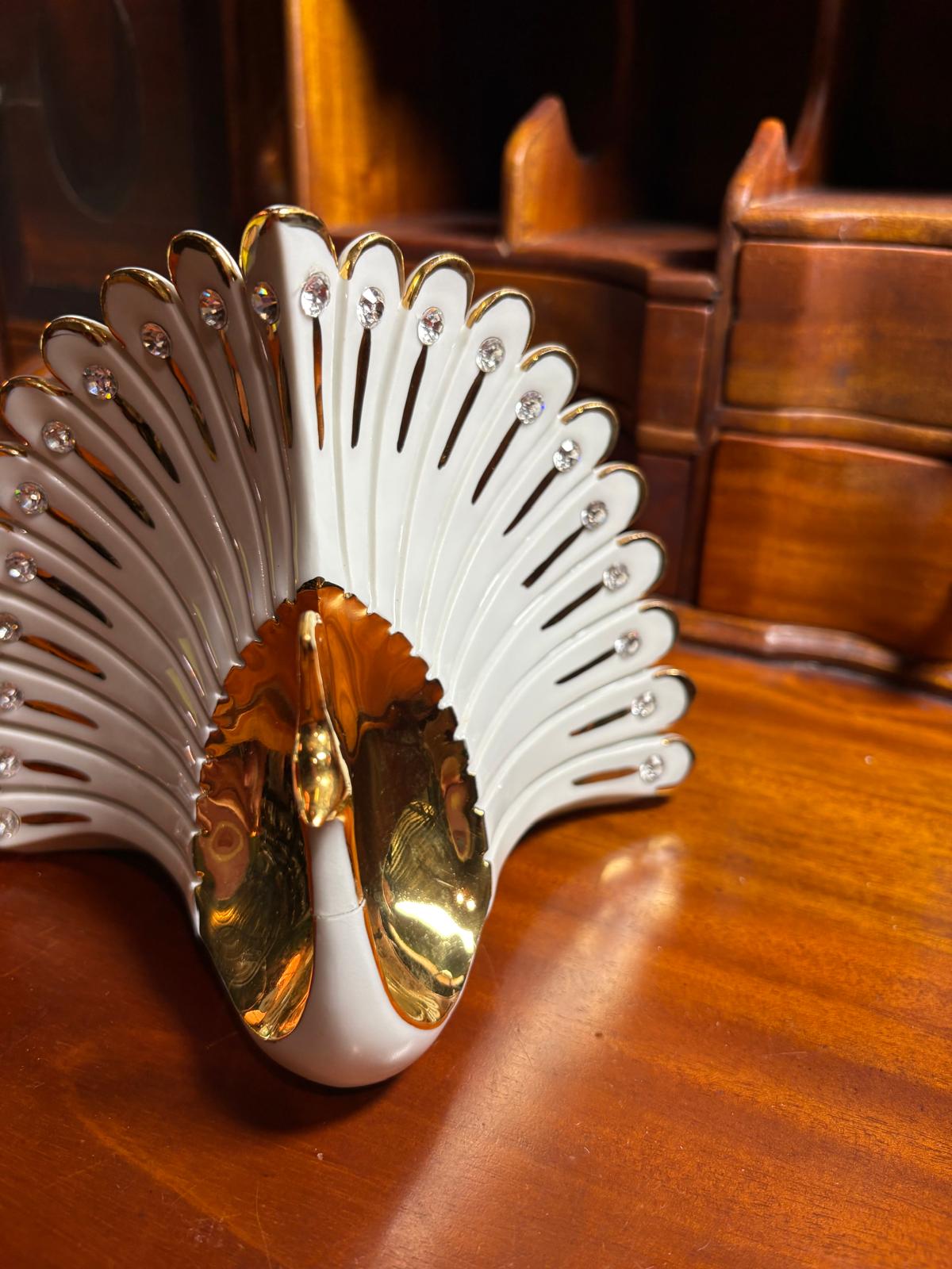 Polaris Collezione Porcelain Peacock Figurine