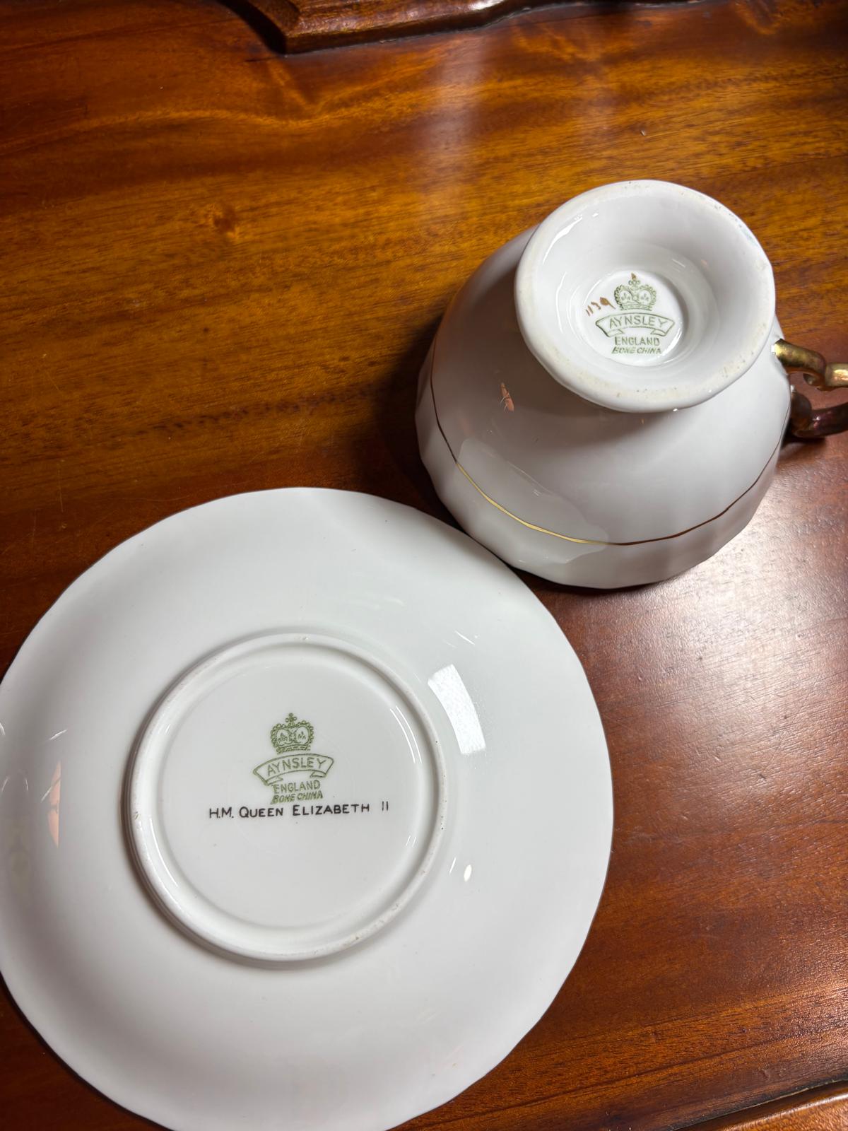 Aynsley Turquoise Royal Commemorative Teacup