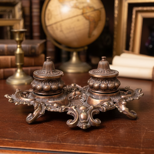 Damaged Double Inkwell