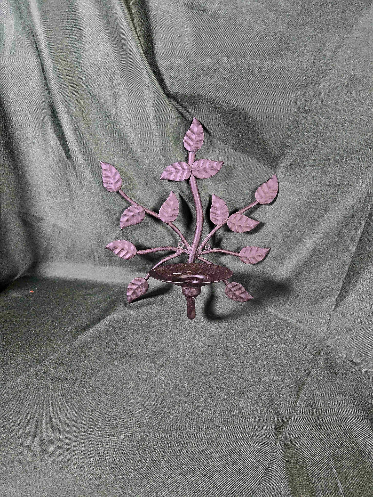 Metal Leaf Candle Holder