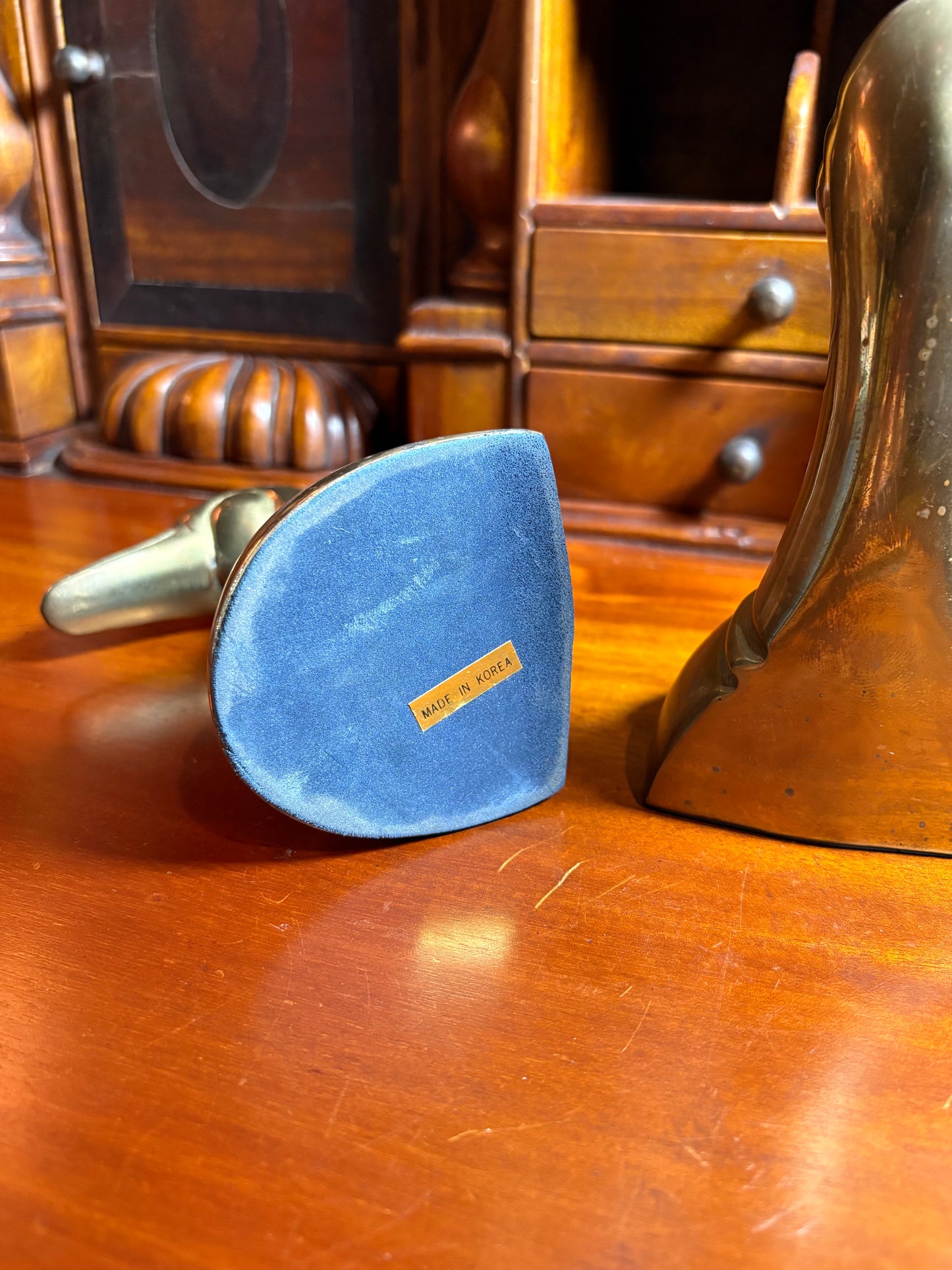 Cast Brass Duck Head Bookends
