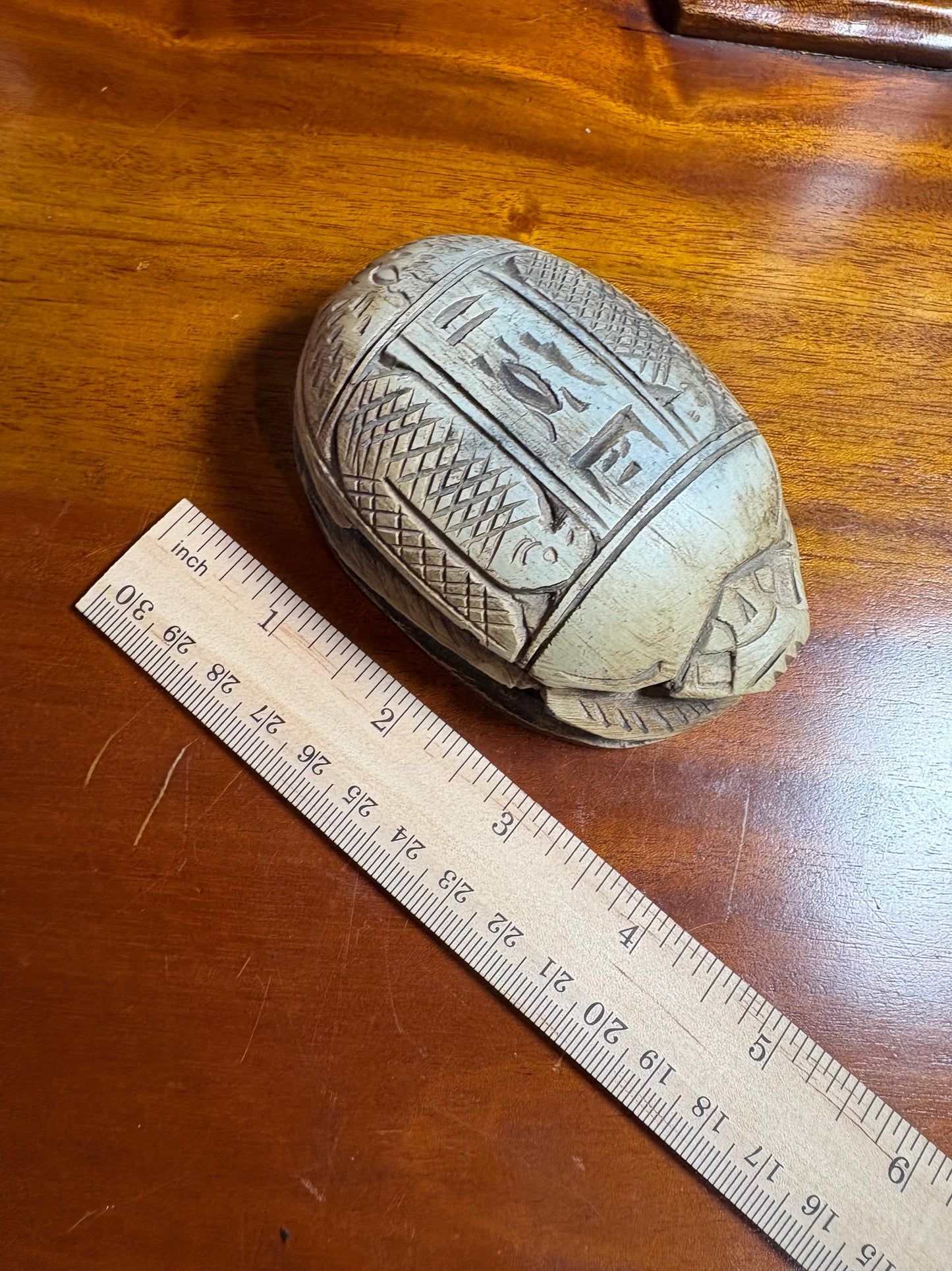 Carved Stone Egyptian Scarab Amulet